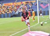 Quintana de Independiente del Valle y su gol ante Aucas.