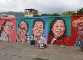 El mural está ubicado en el centro de Portoviejo. En el lugar se tiene previsto construir un teatro.