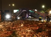 Puente derribado en la avenida de Las Américas.