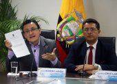Convocatoria. Sin la presencia de todos los integrantes del Consejo de Participación, Christian Cruz y David Rosero dieron ayer una rueda de prensa.