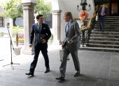 Proyectos. El inversionista Wesley Edens (derecha) se reunió la semana pasada con el presidente Lenín Moreno.