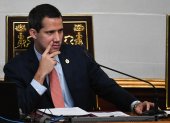 El líder opositor y autoproclamado presidente, Juan Guaidó, durante la sesión del 17 de diciembre