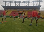 Equipo completo hizo su práctica en el estadio de Chillogallo.