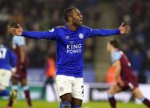 Ricardo Pereira celebra uno de los goles conseguidos por el Leicester en la Premier.