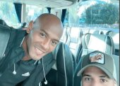 Oscar Bagüí y Robert Arboleda, previo al viaje de retorno a Ecuador.
