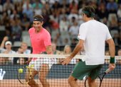 Nadal y Federer se juntaron para cumplir con sus tareas solidarias. Disfrutaron imponiendo un nuevo registro.