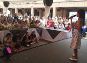 El evento reunió a varios niños pacientes de la institución en una jornada artística.