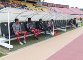 Juan Lara (i) y Jorge Ordóñez (d), los dos únicos jugadores con los que contó El Nacional en el juego ante Liga de Portoviejo.





Agencia (ag-extra ag-expreso ag-quito)
