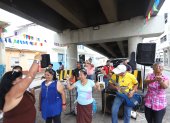 El baile en las calles José de Antepara y Manuel Galecio.