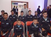 Richard Carapaz durante su presentación de su Escuela de Alto Rendimiento.
