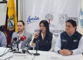 La ministra de Salud, Catalina Andramuño, durante la rueda de prensa donde confirmó el primer caso de coronavirus.