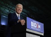 Democratic presidential candidate Joe Biden delivers remarks at his primary night election event in Columbia, South Carolina, on February 29, 2020. - Former vice president Joe Biden won the South Carolina primary on Saturday, reviving his flagging campaign and positioning himself as the leading rival to frontrunner Bernie Sanders in the race for the Democratic presidential nomination. (Photo by JIM WATSON / AFP)