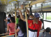 Metrovía. Las aglomeraciones son inevitables en el sistema de transporte masivo.