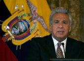 Ecuador"s President Lenin Moreno delivers a speech during a meeting with social organizations at the Carondelet Palace in Quito on March 10, 2020.  / AFP / Rodrigo BUENDIA

 ECUADOR-MORENO