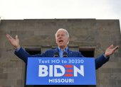 (FILES) In this file photo taken on March 07, 2020 Democratic presidential candidate former Vice President Joe Biden speaks during a campaign rally at the WWI Museum and Memorial in Kansas City, Missouri. Joe Biden won the Arizona Democratic primary over Bernie Sanders, giving him a sweep of the three US states which voted on March 17, 2020, TV networks said. With 56 percent of precincts reporting in Arizona, Biden led Sanders by 42.6 percent to 30.3 percent, according to New York Times figures.
Biden also won primaries in Florida and Illinois on Tuesday to open up a commanding lead over Sanders in the race for the Democratic presidential nomination.
 / AFP / MANDEL NGAN

 FILES-US-POLITICS-VOTE-BIDEN