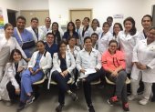 Un grupo de estudiantes de la Universidad de Guayaquil que realizan su internado rotativo en varios hospitales del país..