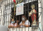 Las familias exhibieron sus santos para celebrar el Jueves Santo.