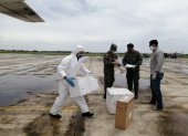 Este jueves se trasladaron kits para la toma de pruebas del CIVID-19 a militares de Guayas, Azuay y El Oro