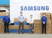 Samsung realizó entrega de aires acondicionados, refrigeradoras, lavadoras y televisores y más.