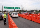 Clasificación de carriles en el puente de la Unidad Nacional.