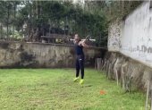 Edson Montaño publicó un video de su entrenamiento en casa durante su confinamiento.