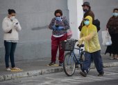 Señalización. En Quito se pinta la "Distancia Segura" y las señalizaciones para fomentar el uso de la bici.