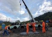 OCP Ecuador trabaja en la variante de sus ductos para prevenir nuevos daños por deslizamientos.