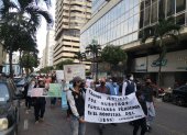 Protesta. Esta tarde se realizó una marcha en el centro de Guayaquil.