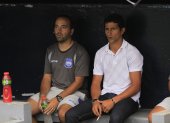 Marcelo Fleitas (d) fue DT de Emelec a finales de 2011 y a inicios del 2012.