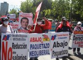 Protesta. Sectores de trabajadores realizaron varias protestas en contra de la ley y las medidas económicas