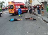 Una escena del accidente de esta mañana, en la calle Portete y la 37.