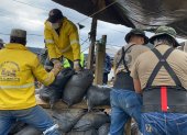 Unos 70 militares del Cuerpo de Ingenieros del Ejército se encargaron de las tareas de acopio y traslado del material.