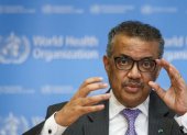 El director general de la OMS, Tedros Adhanom Ghebreyesus, durante la rueda de prensa.
