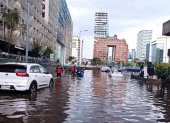 El martes 7 de julio se reportaron inundaciones en las calles cercanas a la Plataforma Financiera.