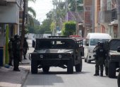 Agentes de la Guardia Nacional patrullan las calles de Celaya, en el estado de Guanajuato
