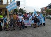 En el Barrio Garay no hubo desfile, sino un ciclopaseo en homenaje a la ciudad.