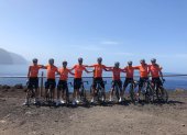 Postal. El fin de semana el equipo completo de Ineos se tomó la foto previo a la prueba tras un entrenamiento en Tenerife, España.