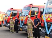 Flota. Son siete nuevos camiones de combate contra incendios y una ambulancia, que se suman a la renovada flota vehicular.
