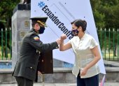 La ministra María Paula Romo participó este jueves en una actividad contra la trata de personas.
