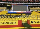 Imágenes con hinchas de Barcelona ya están en las graderías del Monumental para el Clásico.