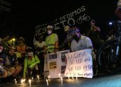 Ciclistas organizaron un plantón para pedir justicia por la muerte de Santiago Jaramillo.