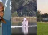 Kanye West junto a sus dos hijos en las gráficas que dieron la vuelta al mundo.
