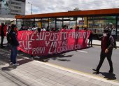 Sectores sindicales y universitarios salieron a las calles de Quito.