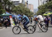 Los ciclistas circularon por el área desde las 08:00, que las calles fueron cerradas.