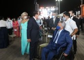 El presidente Lenin Moreno junto con el exalcalde Jaime Nebot, y la alcaldesa Cynthia Viteri.