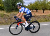 Richard Carapaz lució el maillot de lunares en la tercera etapa de la Vuelta a España.