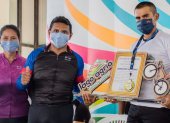 Jonathan fue homenajeado en Lago Agrio tras su participación en el Giro italiano.