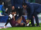 Neymar sufrió una lesión en la Liga de Campeones.