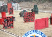 Evento. En Riobamba se inauguró una pista de paintball para entrenamiento militar.