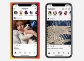 Instagram renovó su pantalla de inicio (derecha), moviendo algunas pestañas, mientras agrega nuevos botones para carretes y compras.